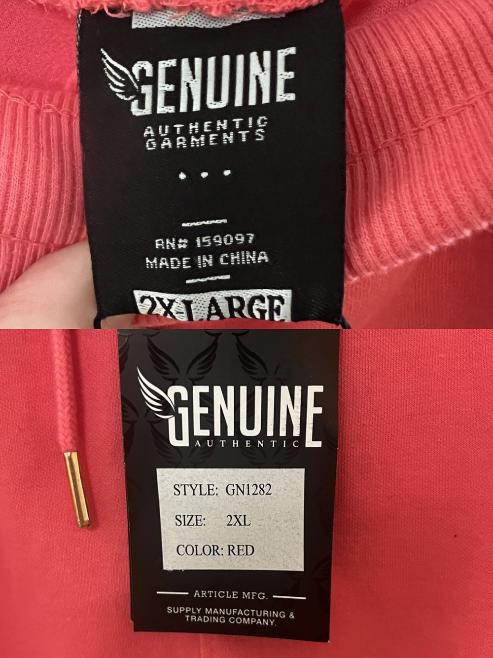Genuine Authentic "Strength" Graphic Joggers - Size 2XL NWT - Picture 6 of 6